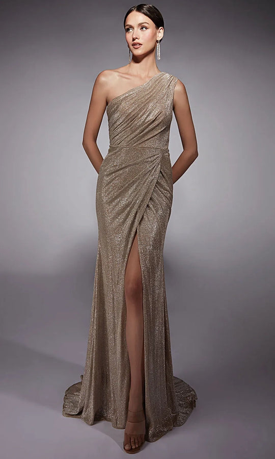 Alyce Paris 27763 - One-Shoulder Metallic Jersey Gown