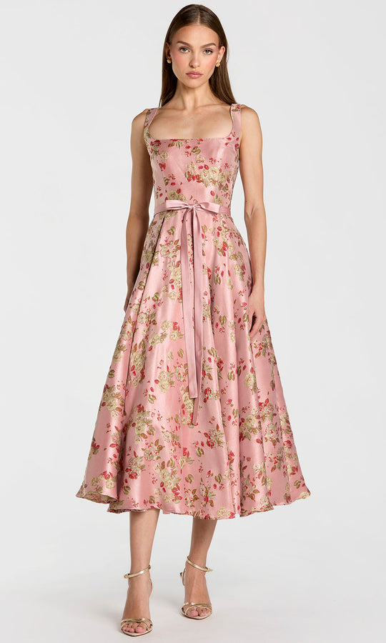 Ieena Duggal 27767 - Floral Brocade Bow A-Line Dress