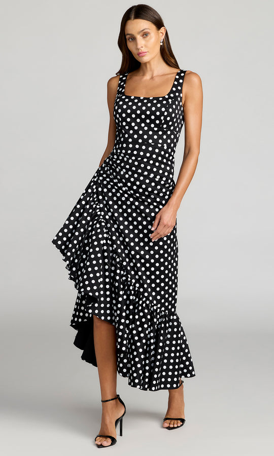 Mac Duggal 27780 - Polka Dot Ruffle High Low Dress