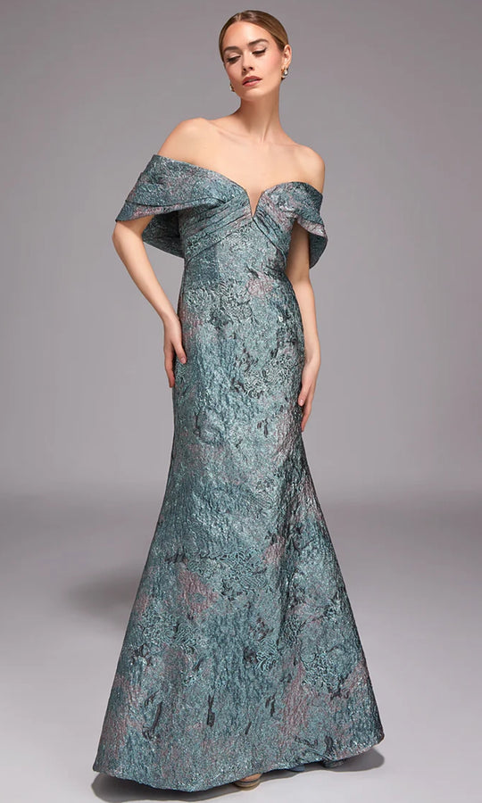 Alyce Paris 27794 - Off Shoulder Jacquard Evening Gown