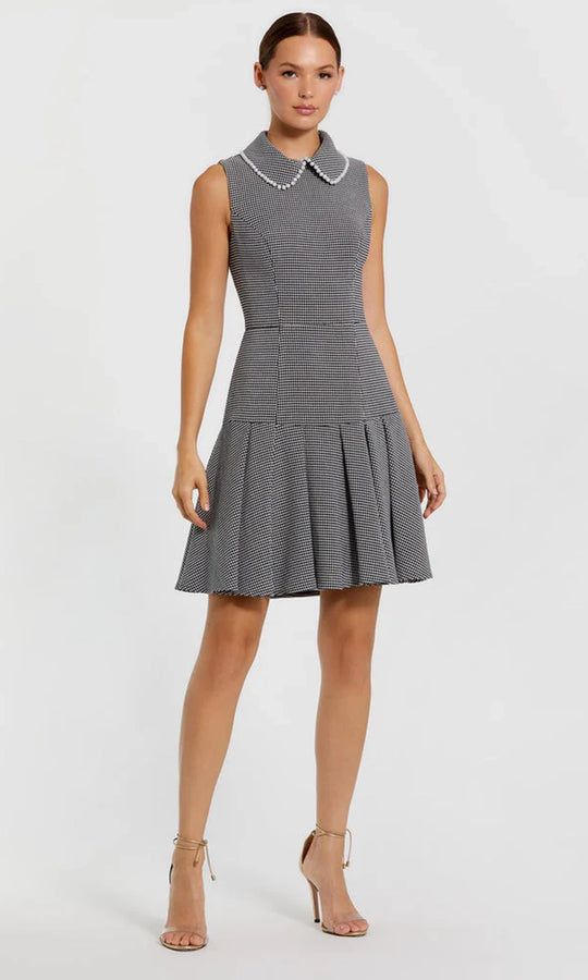 Mac Duggal 27795 - Pearl Collar Sleeveless Boucle Dress