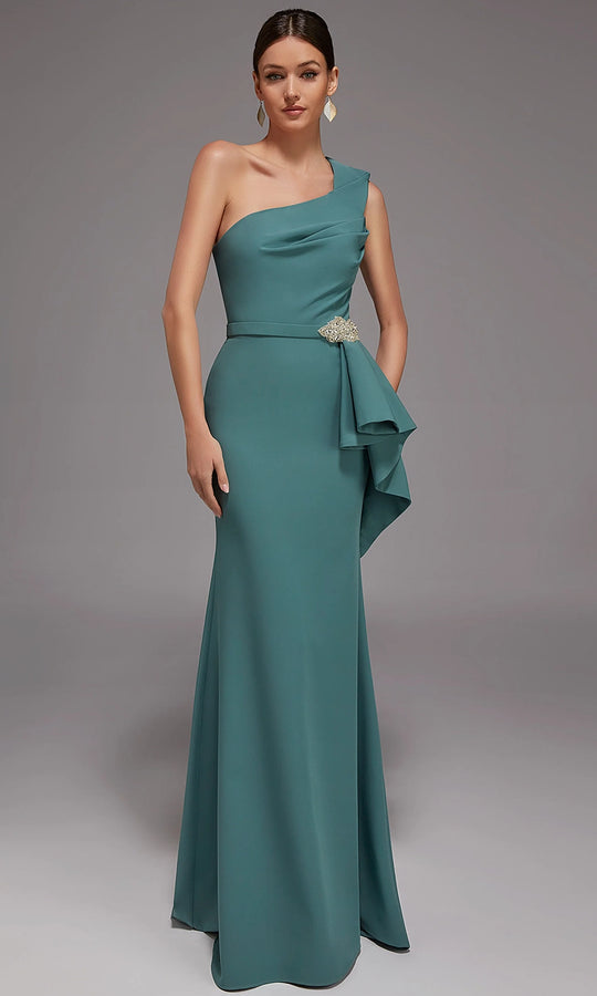 Alyce Paris 27812 - One Shoulder Draped Waist Gown