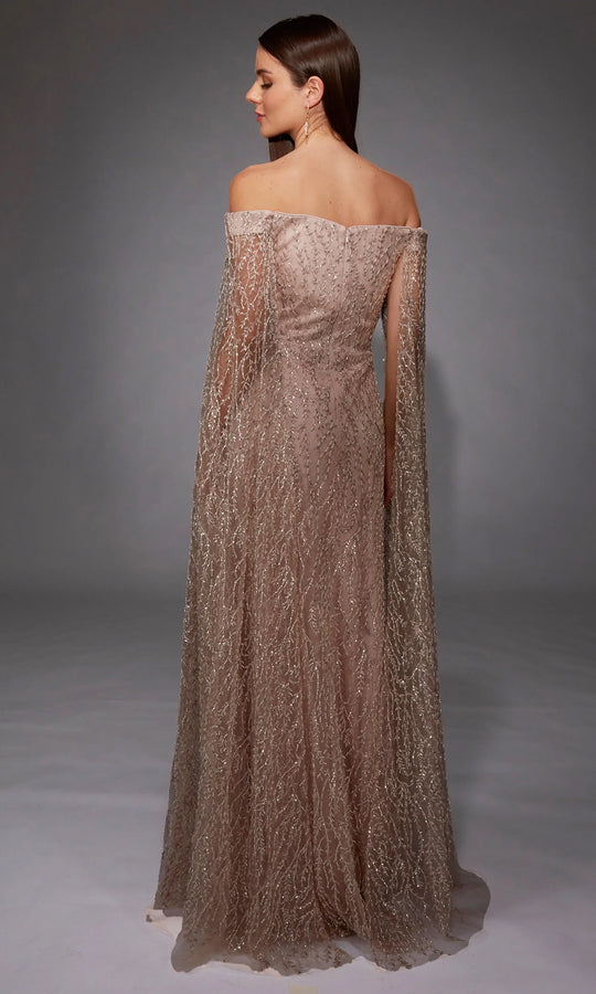 Alyce Paris 27821 - Off Shoulder Gown with Beaded Cape