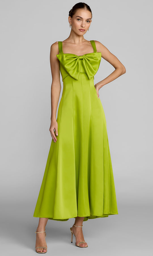 Mac Duggal 27826 - Bow Detail Tea-Length A-Line Dress
