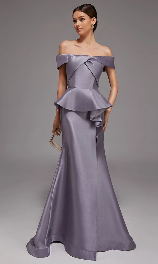Alyce Paris 27827 - Off Shoulder Peplum Mermaid Gown