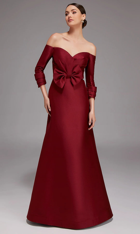 Alyce Paris 27859 - Off Shoulder Bow Waist Evening Gown