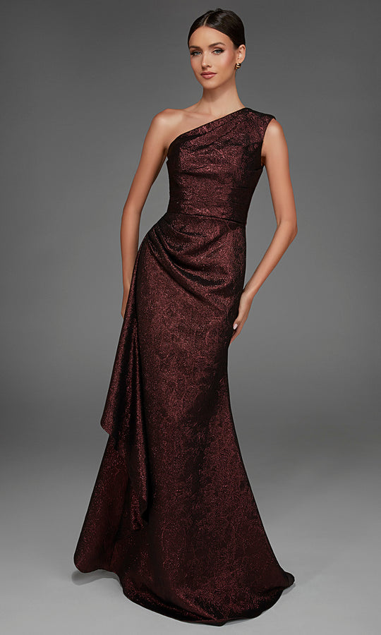 Alyce Paris 27885 - Jacquard Sleeveless Asymmetric Formal Gown