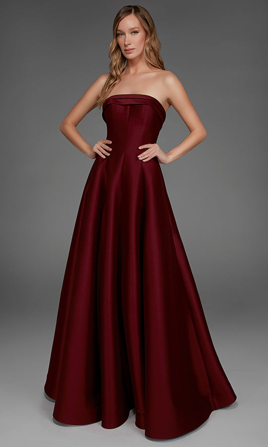 Alyce Paris 27887 - Strapless Straight Neckline Mikado Long Gown