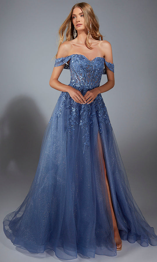 Aerie Couture 284 - Off Shoulder Sparkle A Line Gown