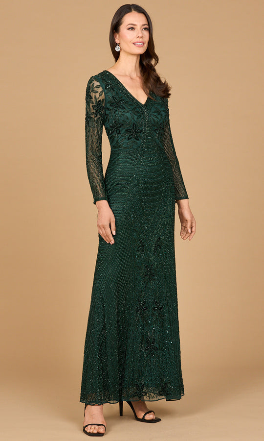 Lara Dresses 28888 - Beaded Long Sleeve Evening Gown