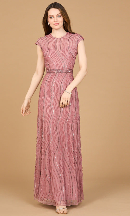 Lara Dresses 28898 - Jewel Neckline Long Beaded Gown