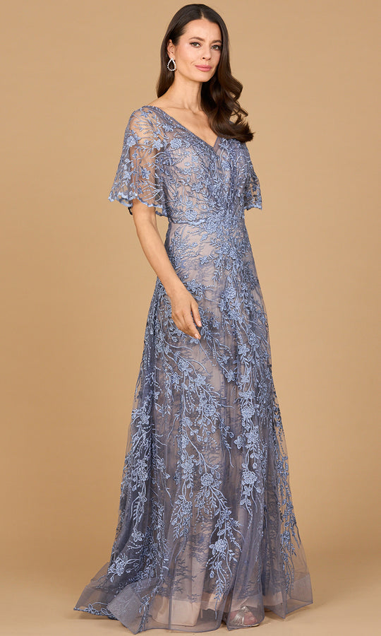 Lara Dresses 28923 - Floral Lace A-Line Long Gown