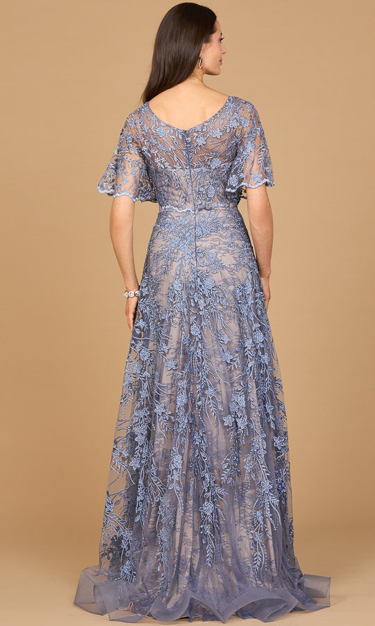 Lara Dresses 28923 - Floral Lace A-Line Long Gown