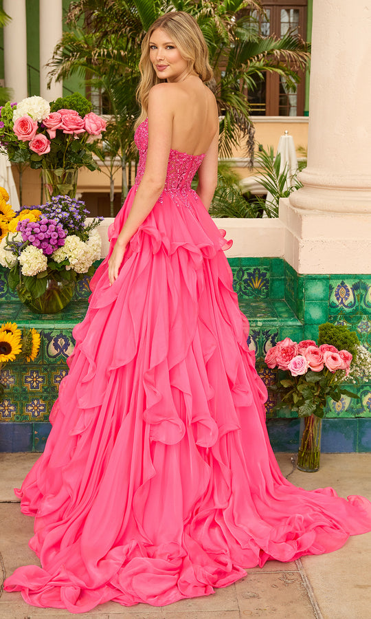 Ava Presley 29133 - Beaded Lace Corset Tiered Prom Gown