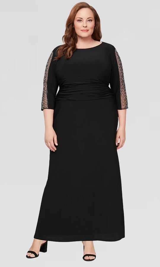 S.L. Fashions 9435172 - Embellished Sleeve Column Evening Gown