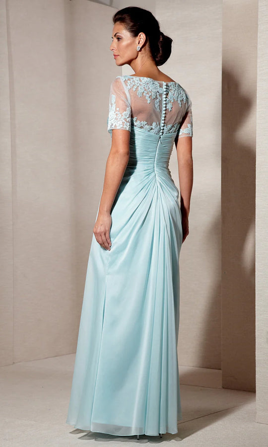 Alyce Paris 29580 - Ruched Beaded Applique Chiffon Dress