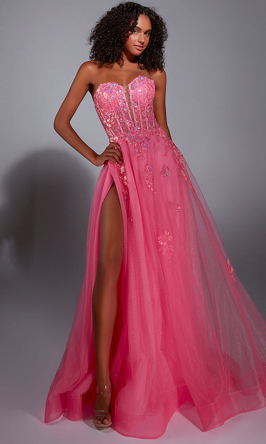 Aerie Couture 298 - Strapless Corset Gown with Glitter Tulle