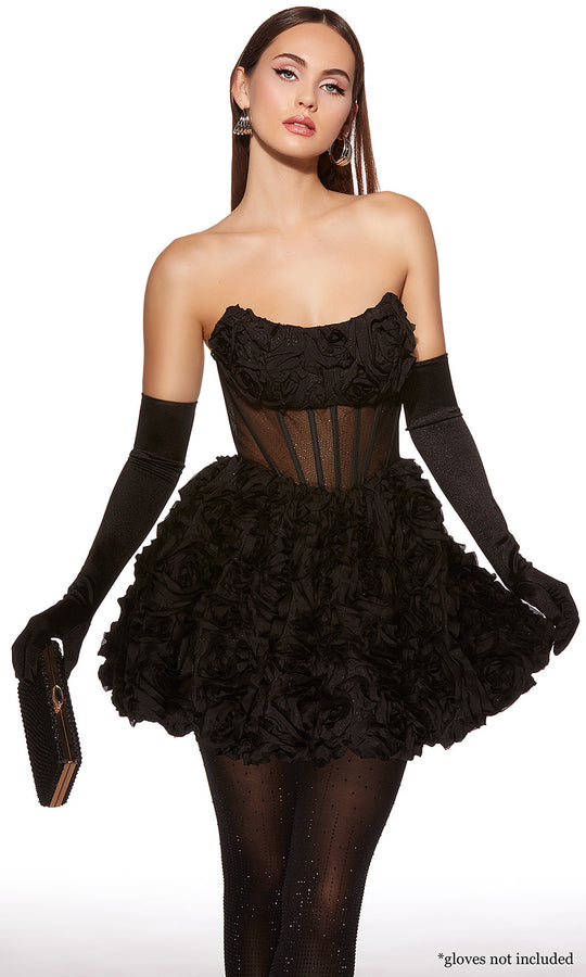 Alyce Paris 30077 - Strapless 3D Rosette A-Line Cocktail Dress