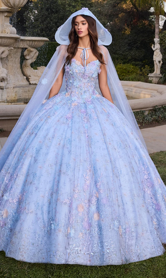 Ashley Lauren 30108 - 3D Floral Sweetheart Organza Ballgown