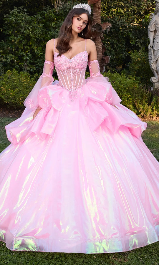 Ashley Lauren 30115 - Sweetheart Metallic Organza Ballgown with Ruffle