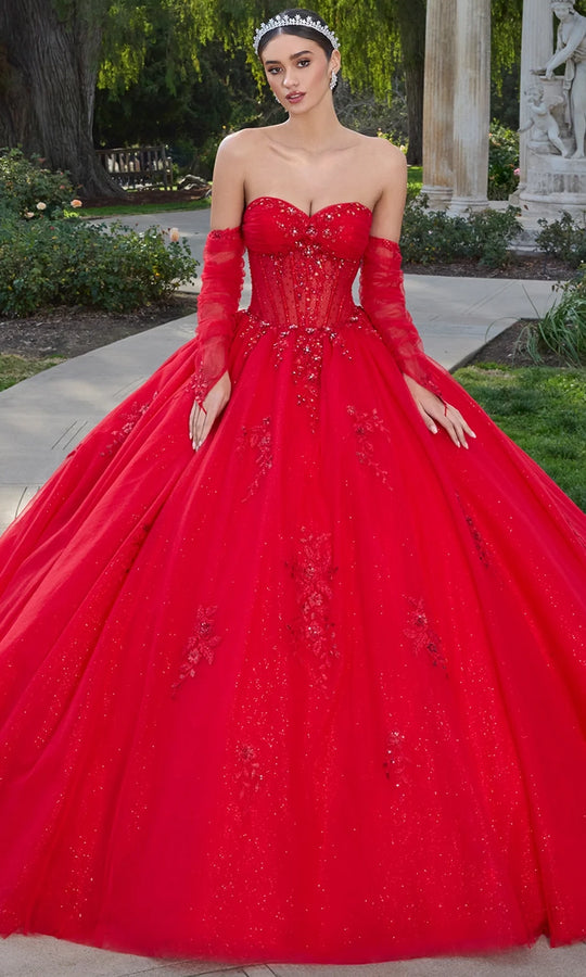 Ashley Lauren 30117 - Sweetheart Beaded Ballgown with Detachable Cape