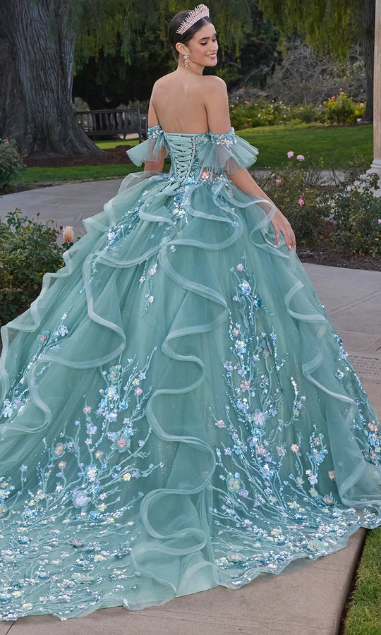 Ashley Lauren 30120 - Sequin Applique Sweetheart Ballgown with Ruffles