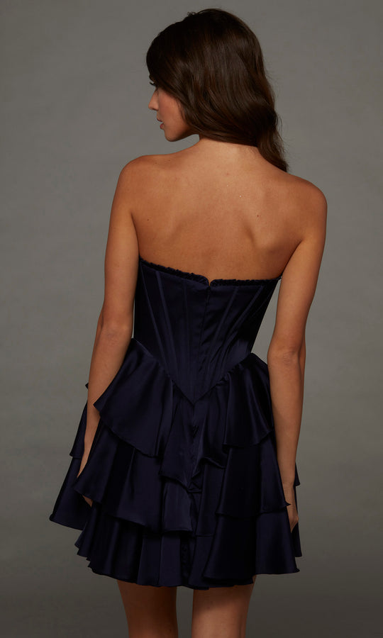 Alyce Paris 30123 - Scoop Neck Ruffle Short Dress