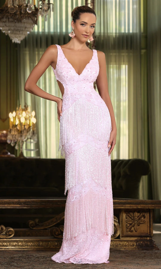 Chandalier 30250 - Beaded Sweetheart Halter Gown