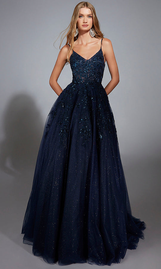 Aerie Couture 302 - Floral Applique A Line Gown