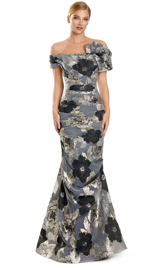 Alexander by Daymor 3102F25 - Floral Embellished Ruched Mermaid Gown