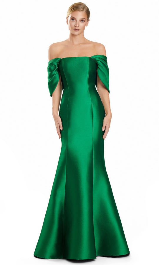 Alexander by Daymor 3103F25 - Draped Sleeve Button Back Evening Gown
