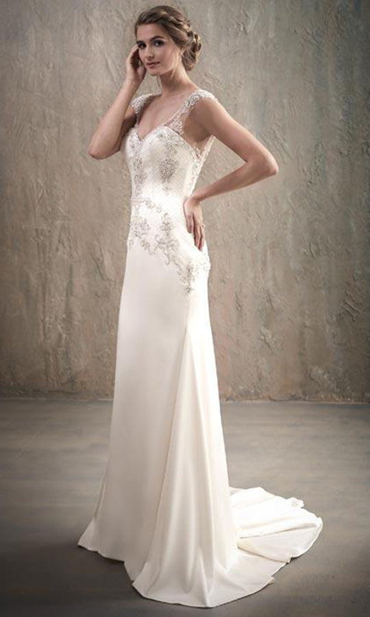 Adrianna Papell Platinum - 31031 Cap Sleeve Sweetheart Sheath Gown