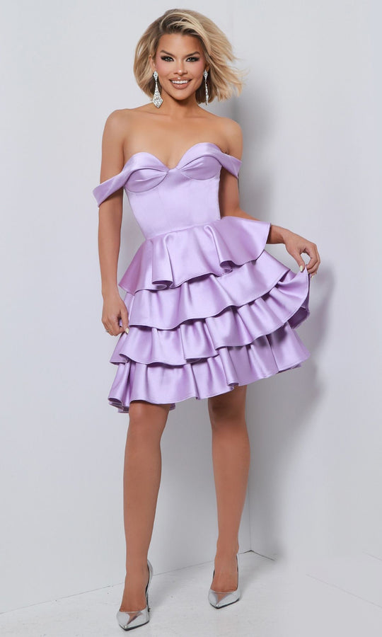 Johnathan Kayne 3127 - Off Shoulder Tiered Mikado Dress