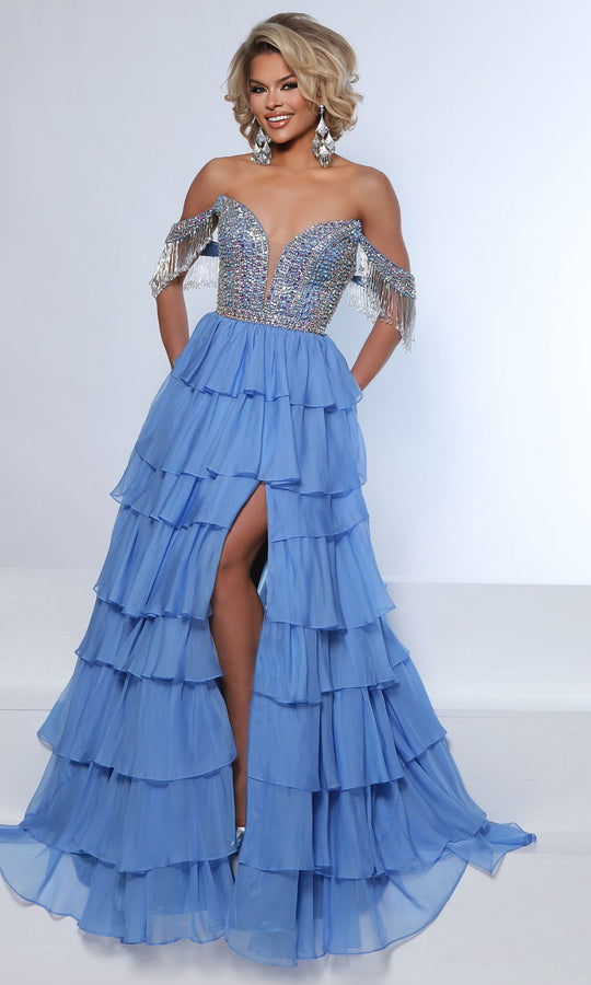 Johnathan Kayne 3143 - Beaded Bodice Tiered A-Line Gown