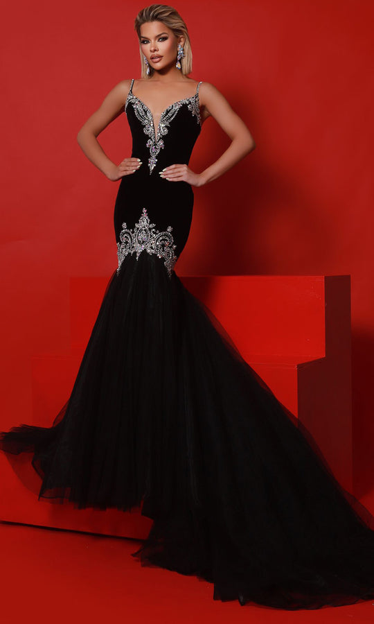 Johnathan Kayne 3148 - Mermaid Skirt Beaded Applique Gown