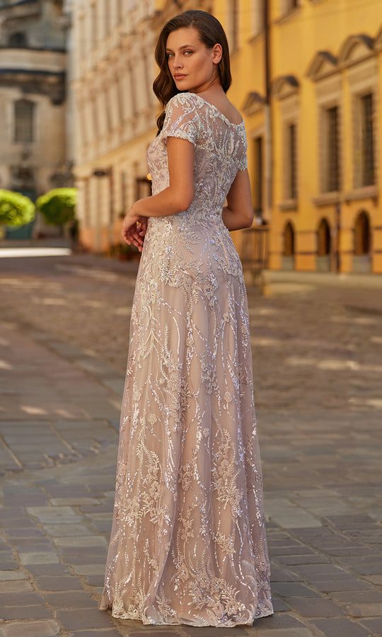 La Femme 31838 - Illusion Bateau Embroidered Formal Gown