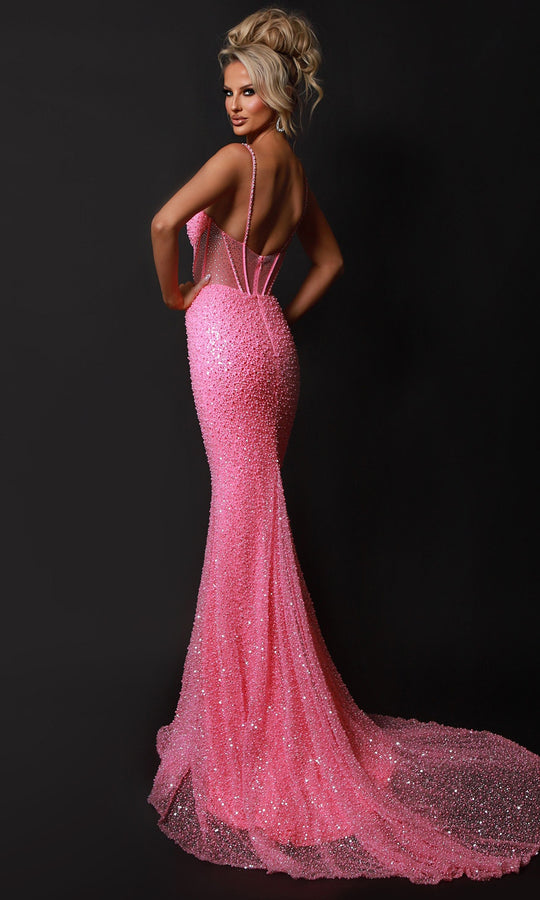 Johnathan Kayne 3235 - Beaded Corset Mesh Evening Dress