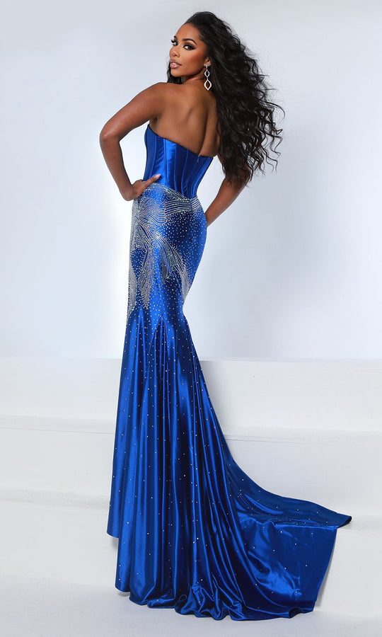 Johnathan Kayne 3242 - Crystal Corset Stretch Lycra Gown