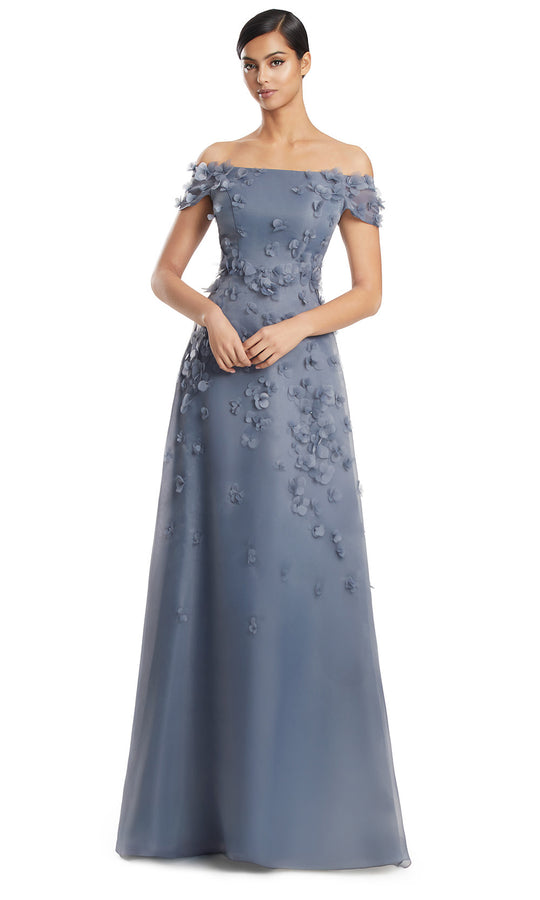 Alexander by Daymor 3253S26 - Off Shoulder Floral Applique Gown