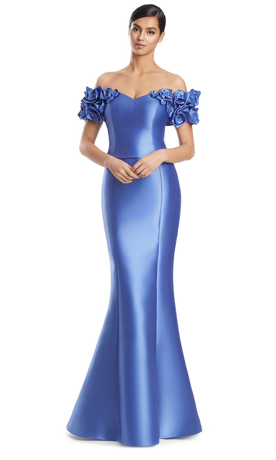 Alexander by Daymor 3254S26 - Off Shoulder Floral Sleeve Gown