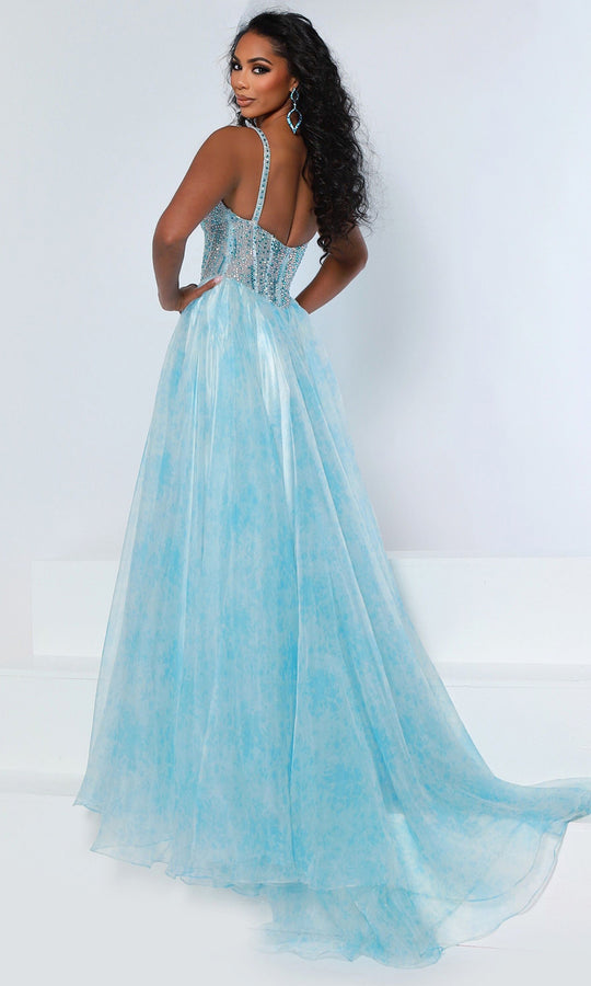 Johnathan Kayne 3269 - Printed Crystal Boned Ballgown