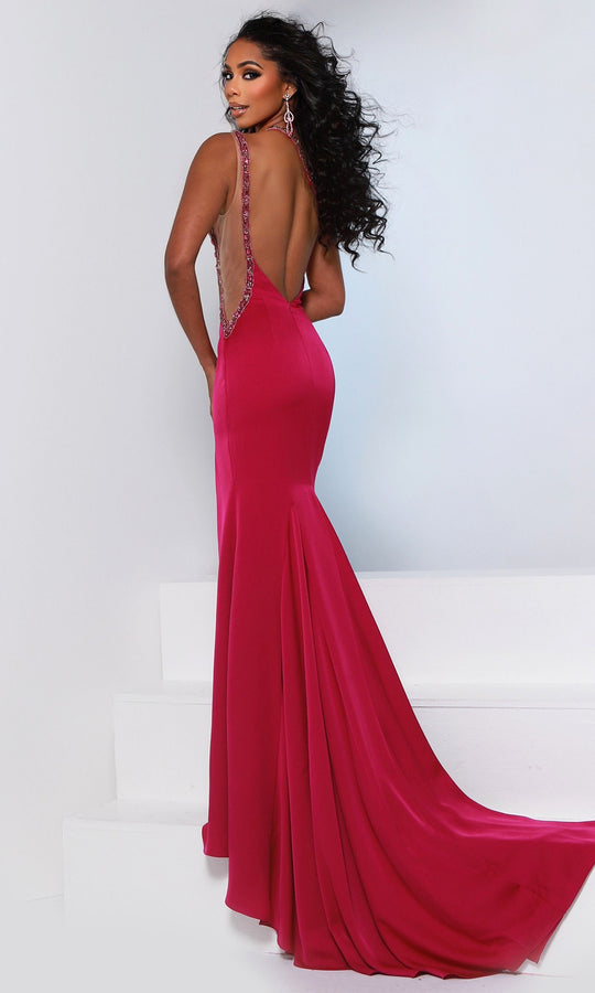 Johnathan Kayne 3286 - Crystal Trim Cape Mermaid Gown