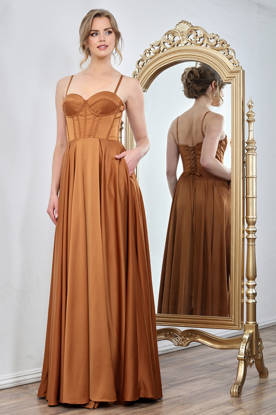 Adora Design 3301 - Pleated A-Line Sleeveless Evening Gown