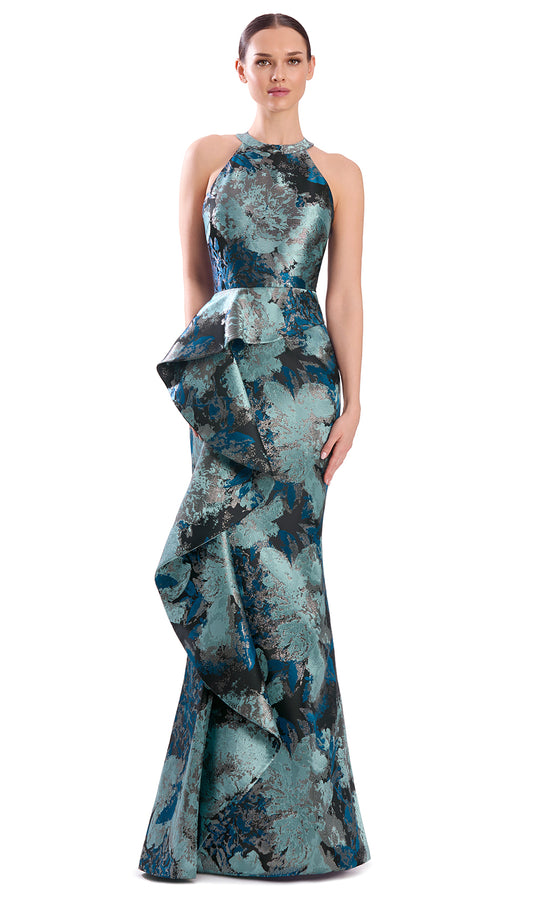 Alexander by Daymor 3349F26 - Halter Cascading Ruffle Evening Gown