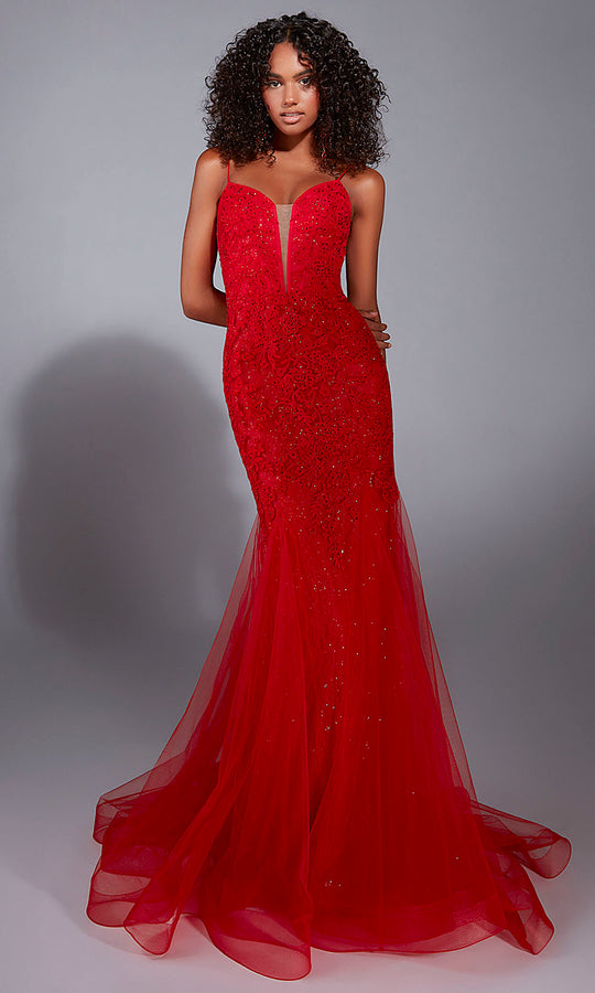 Aerie Couture 334 - Lace Bodice Mermaid Gown with Sweep Train