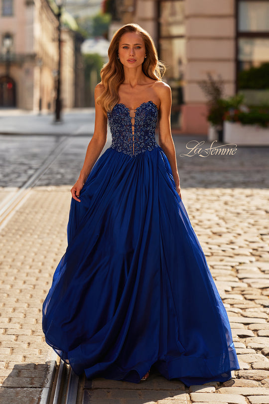 La Femme 33552 - Beaded Embroidered A-Line Prom Gown