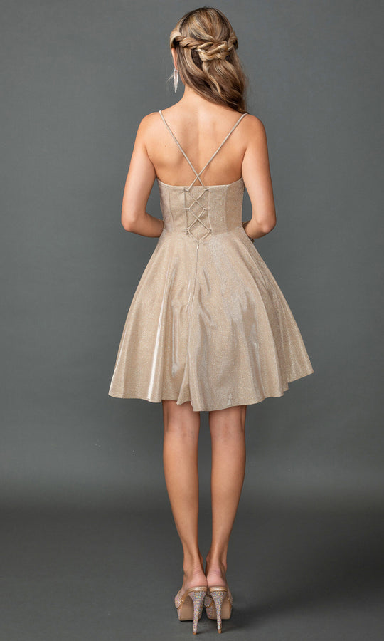 Dancing Queen 3421 - Glitter Draped Sweetheart Prom Dress