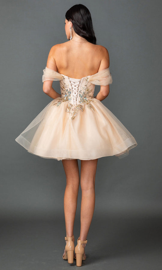 Dancing Queen 3423 - Off-the-Shoulder Tulle Cocktail Dress