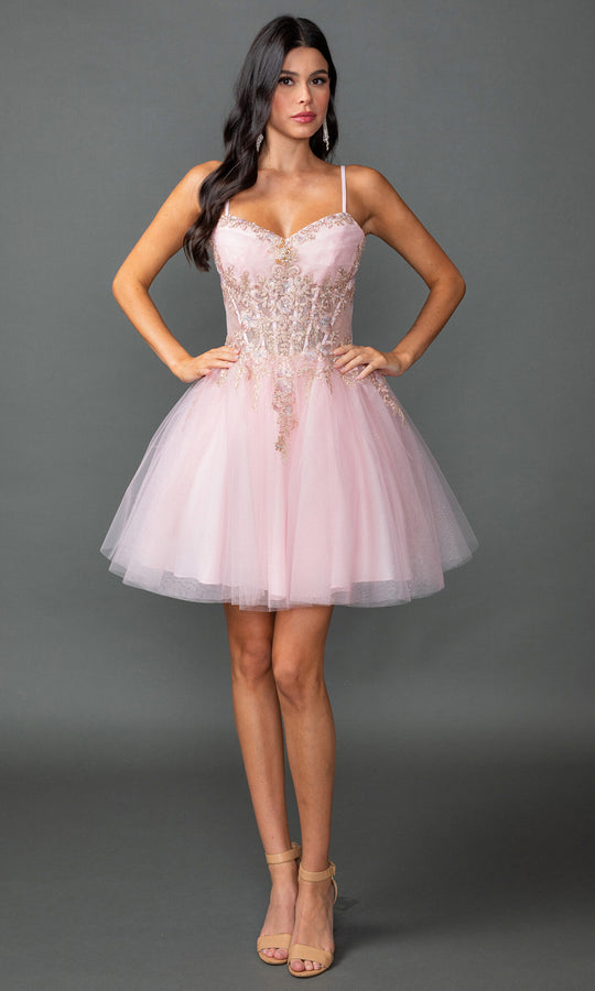 Dancing Queen 3424 - Beaded Glitter Cocktail Dress