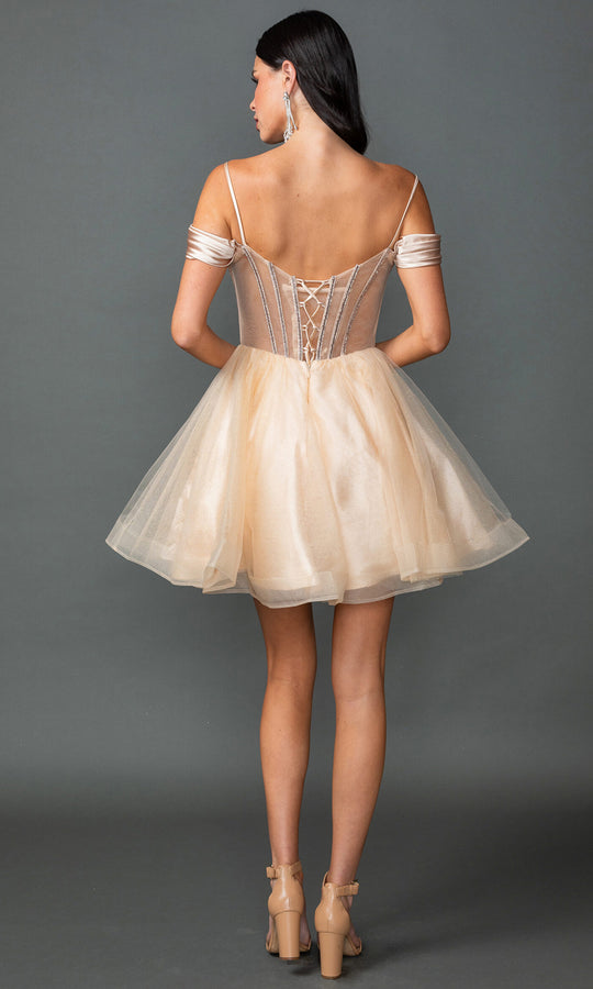 Dancing Queen 3428 - Beaded Top Sweetheart Short Dress